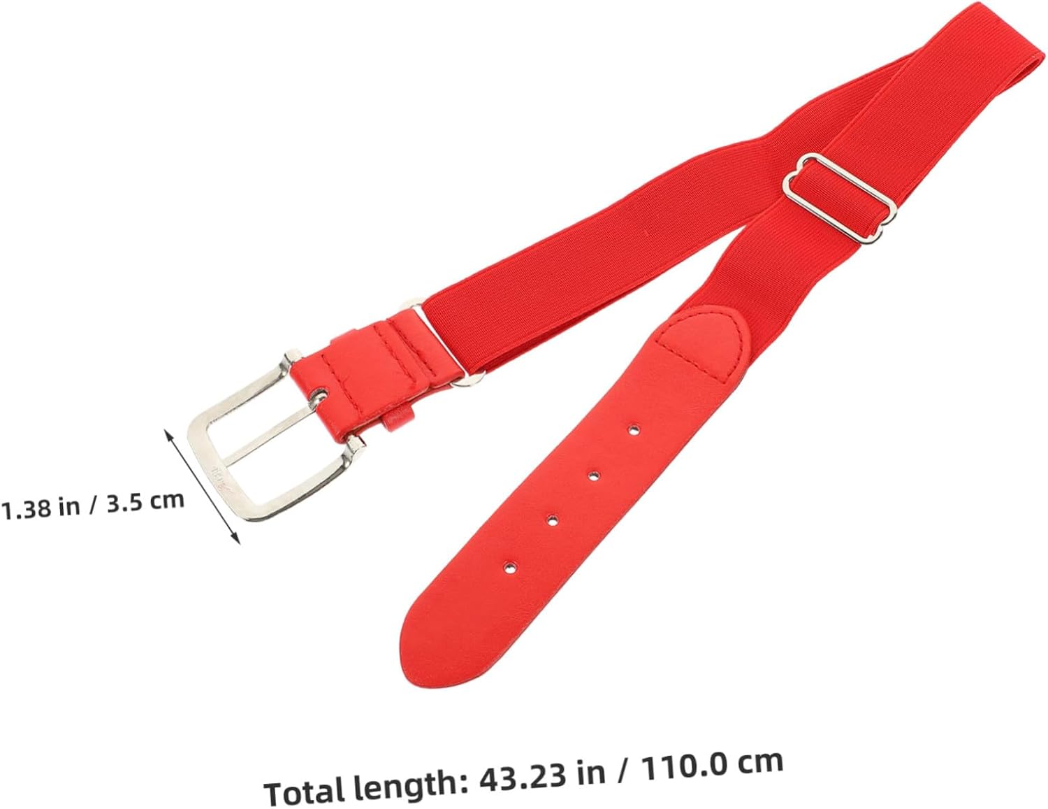 GARVALON 2pcs Elastic Adjustable Baseball Belt for Youth and Adult Boys, Stretch Sports Waistband for Softball Teeball Uniform, Outdoor Practice Compatible, Red