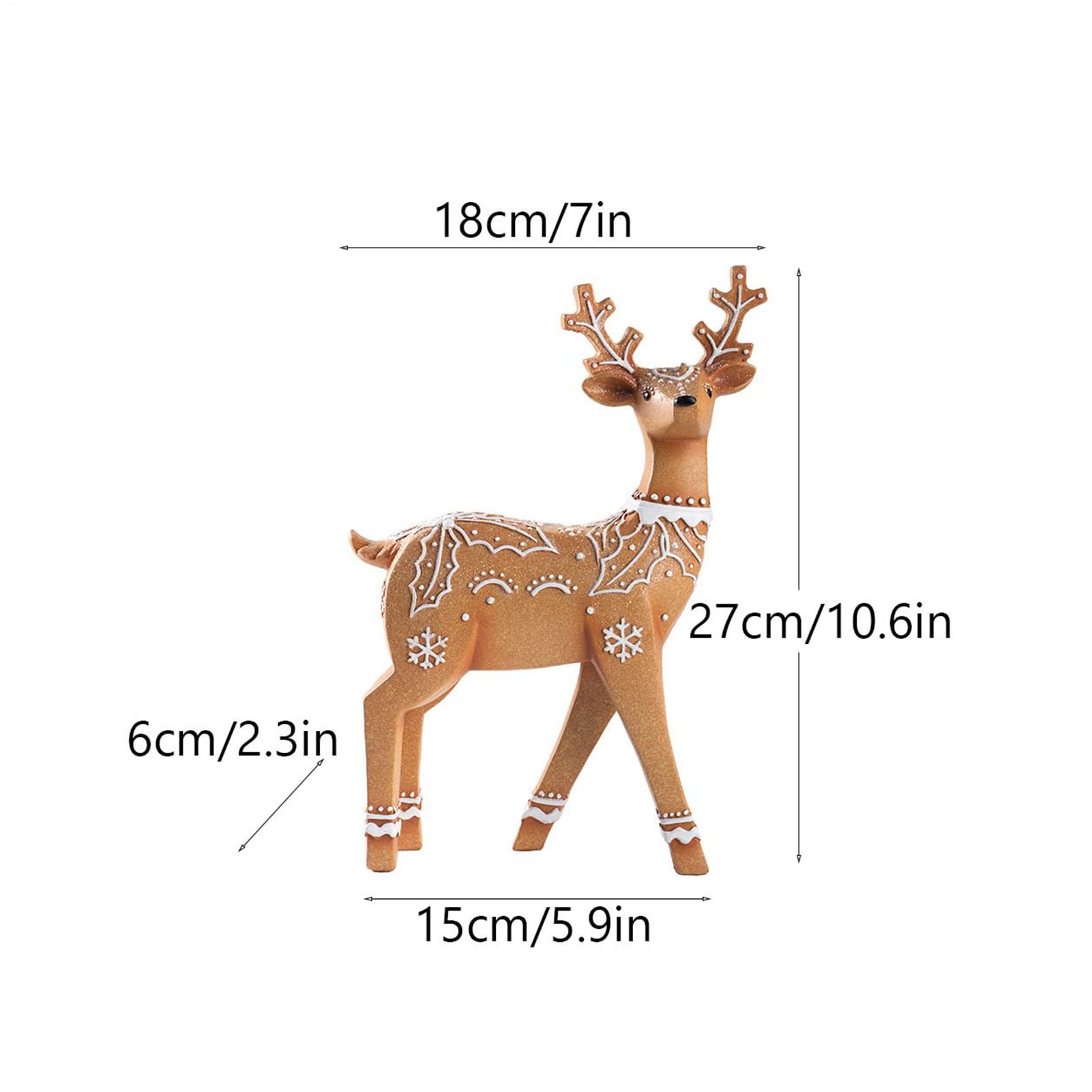 Weihnachts-Rentier – Elchskulptur aus Harz und Pailletten | Dekoration aus Harz von Weihnachtsrentier – für Wohnzimmer, Schlafzimmer, Regal, Zubehör für Foto Zuhause