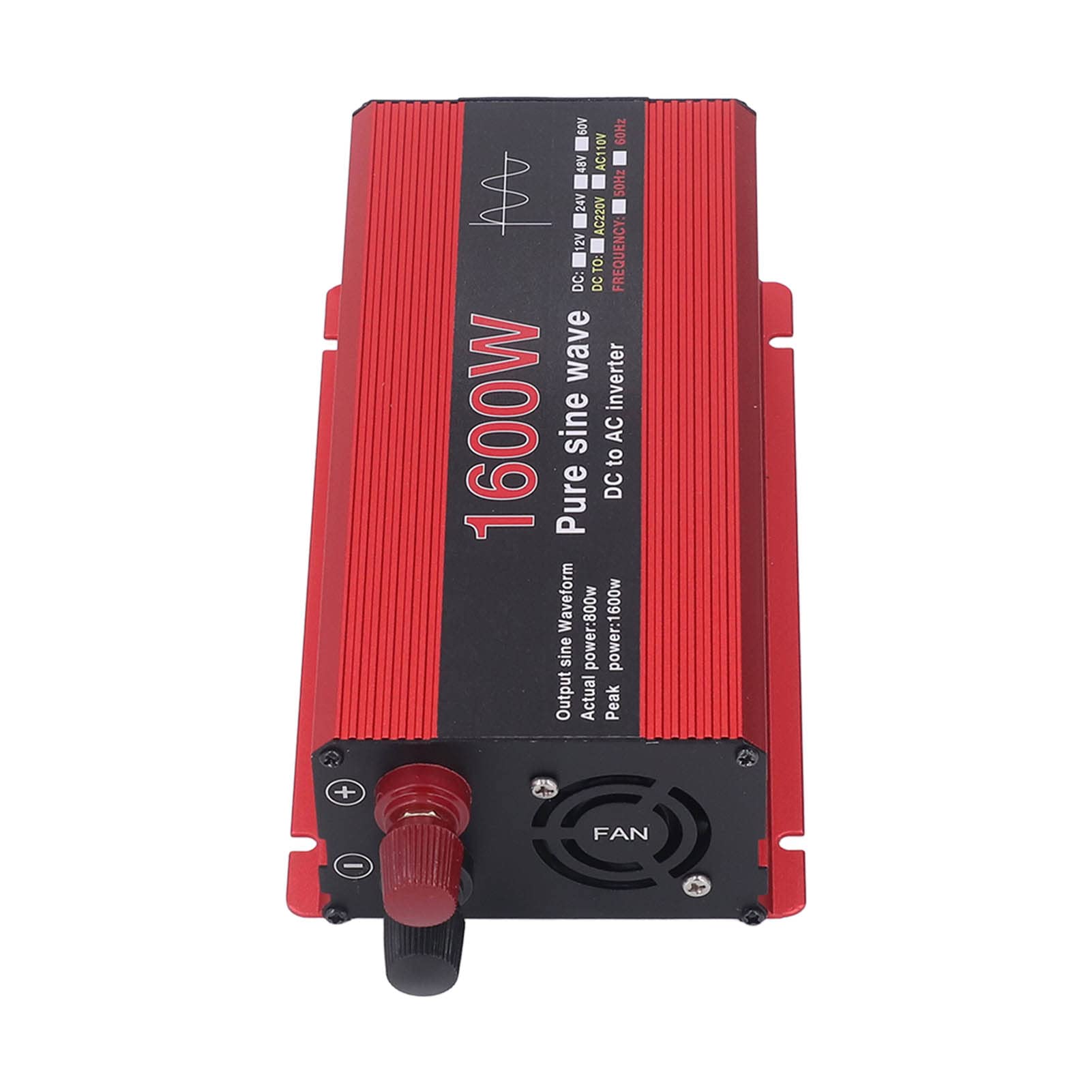 Inversor Solar para Coche Al Aire Libre, Ventilador de Refrigeración de bajo Ruido DC12V a Inversor de Onda Sinusoidal Pura AC220V para Emergencia