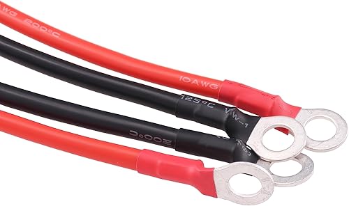 Miniatura 5 de 1 cable de terminal XT60 a anillo O XT60 hembra a M8 anillo O anillo conector de enchufe con cable de silicona de 12 pulgadas 10awg para batería RC