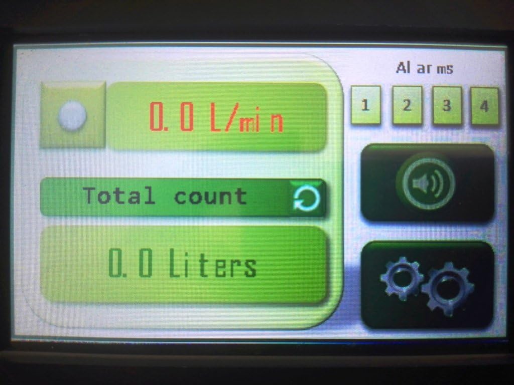 Flowmeter Liter Counter Totalizer with 4 Programmable Alarms with Flow Sensor for 1.5 inch Pipes (DN40)