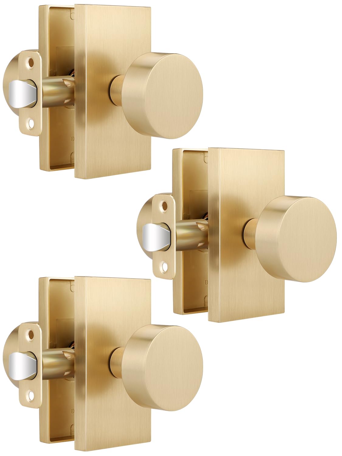 Satin Brass Privacy Door Knob - Keyless Entry -14 Satin Brass Privacy Door Knob - Keyless Entry -14