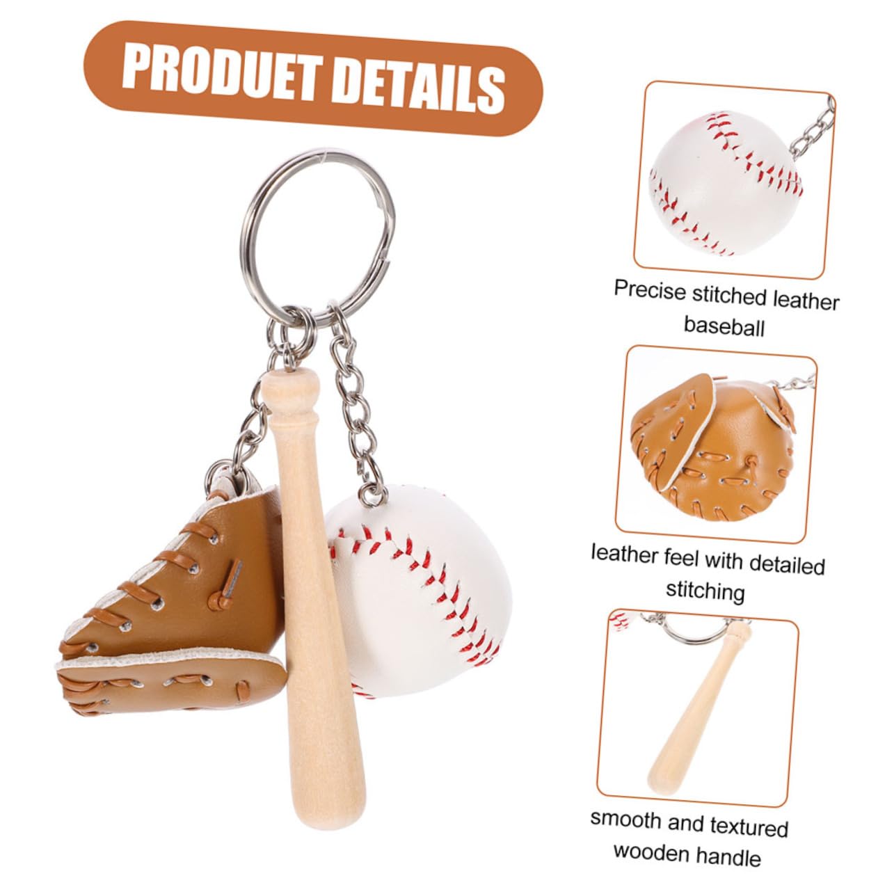 Homoyoyo Portachiavi Da Baseball Chiave Accessori Portachiavi Da Softball Portachiavi Carino Catene Mini Keeychain Bomboniere Da Baseball Per Pelle Sintetica Cachi