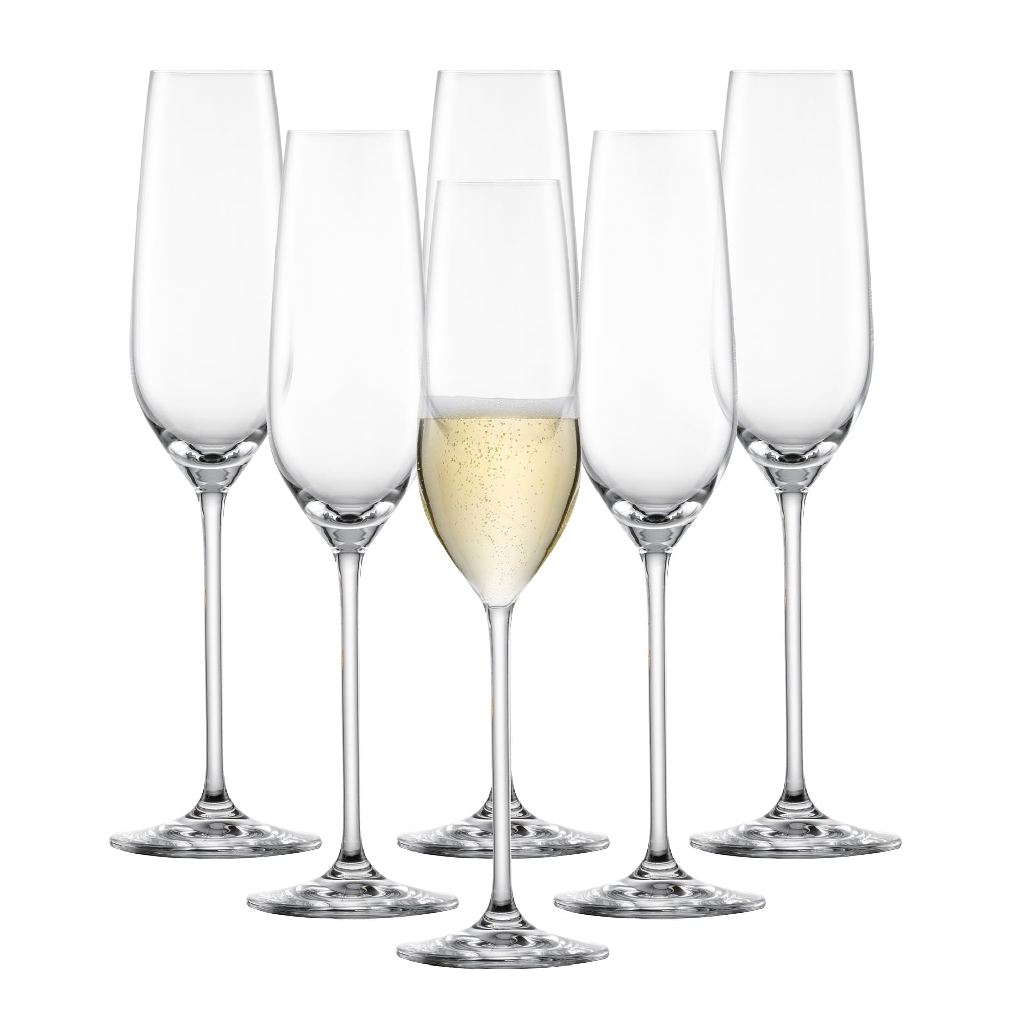 Schott ZwieselFortissimo Champagne Glass (Set of 6), Champagne Glasses with Effervescent Point, Dishwasher-Safe Tritan Crystal Glasses, Made in Germany (8 Ounce)