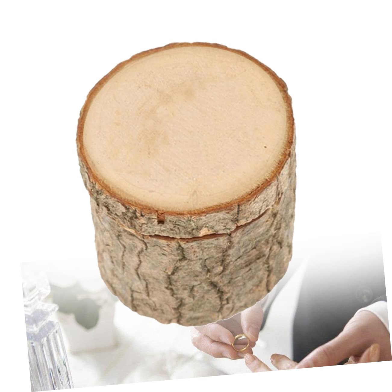 Abaodam 3pezzi Scatola Per Anelli Legno Rustico Con Coperchio Portafedi Per Matrimonio Fidanzamento e Proposte Romantiche Elegante Scatola Vintage Per Gioielli Di Adatta Per Cerimonie