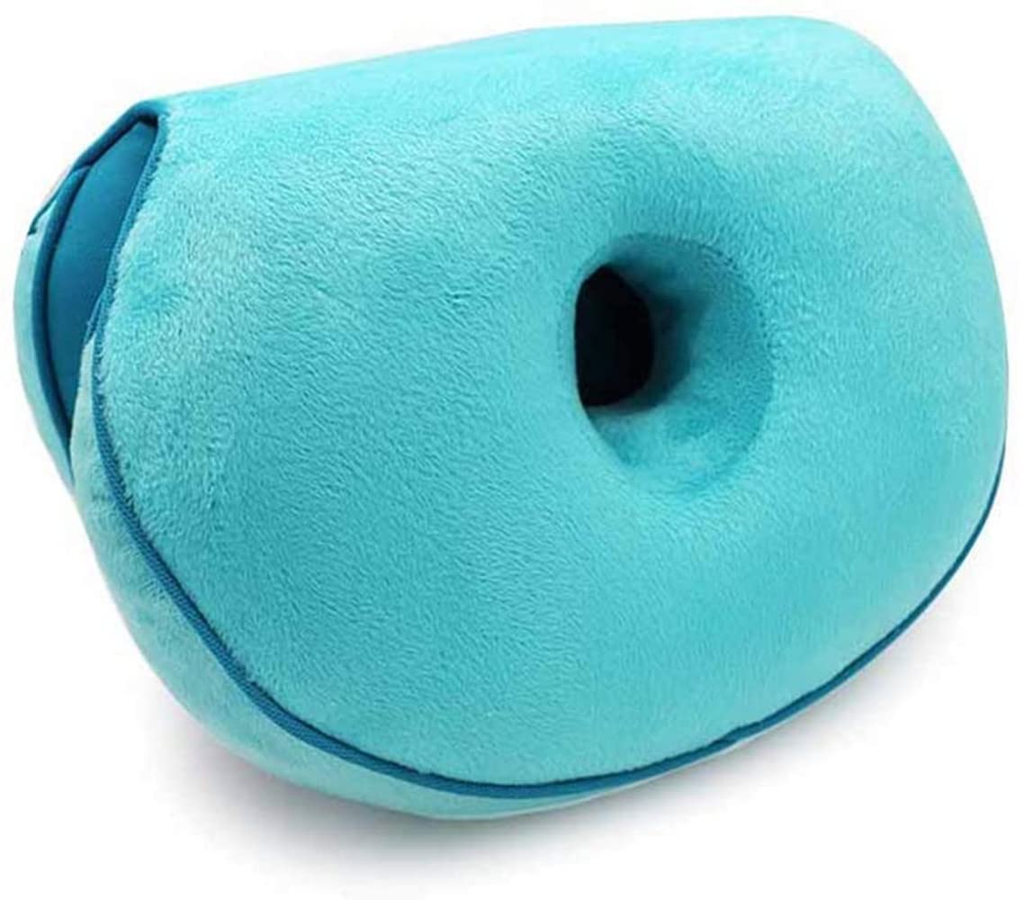 Hozora Blue Dual Comfort Cushion Lift Hips Up Seat Pad Cushion, Lift Hips Up Seat Cushion, Folding Orthopedic Memory Foam Support Cushion For Sciatica, Tailbone And Hip Pain Pressure Relief On The Back (Blue)