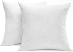 SNUG&COZY Luxury Goose Down Feather Pillow Inserts - 20 * 20IN/50 * 50CM, Double Layered Down-Proof Design, Ultra-Soft Cover, High Fill Weight, Pack of 2, White