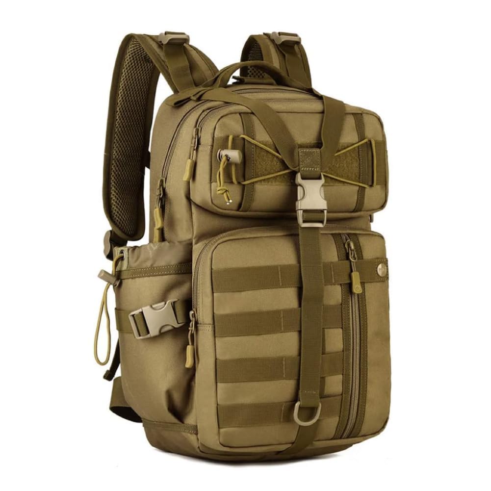 HUNTVP Zaino Militare 30L, Zaino Uomo Sportivo Tattico 30 Litri per Viaggio Trekking Ciclismo All'aperto Campeggio Escursionismo,Marrone