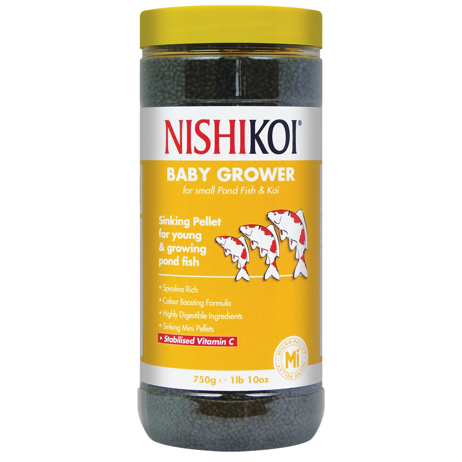 Nishikoi Baby Grower Sinking Food for Small Koi/Pond Fish - Micro Pellets - 750g
