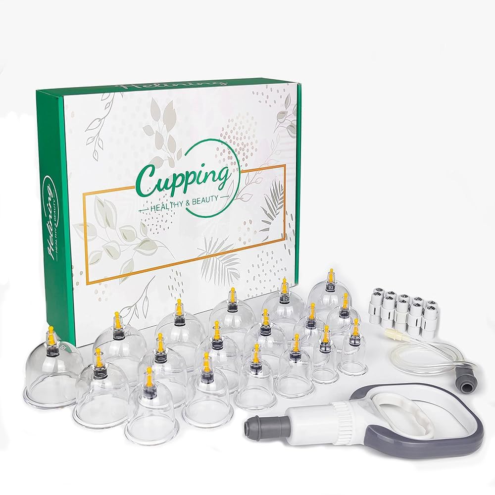 Cupping Therapy Ventouse Chinoise, 18 Pcs Ventouses Set pour Visage et Corps, Professionnelles Anti Cellulite et Détendre Muscles, avec des Aimants de Points D'acupression (18PCS)