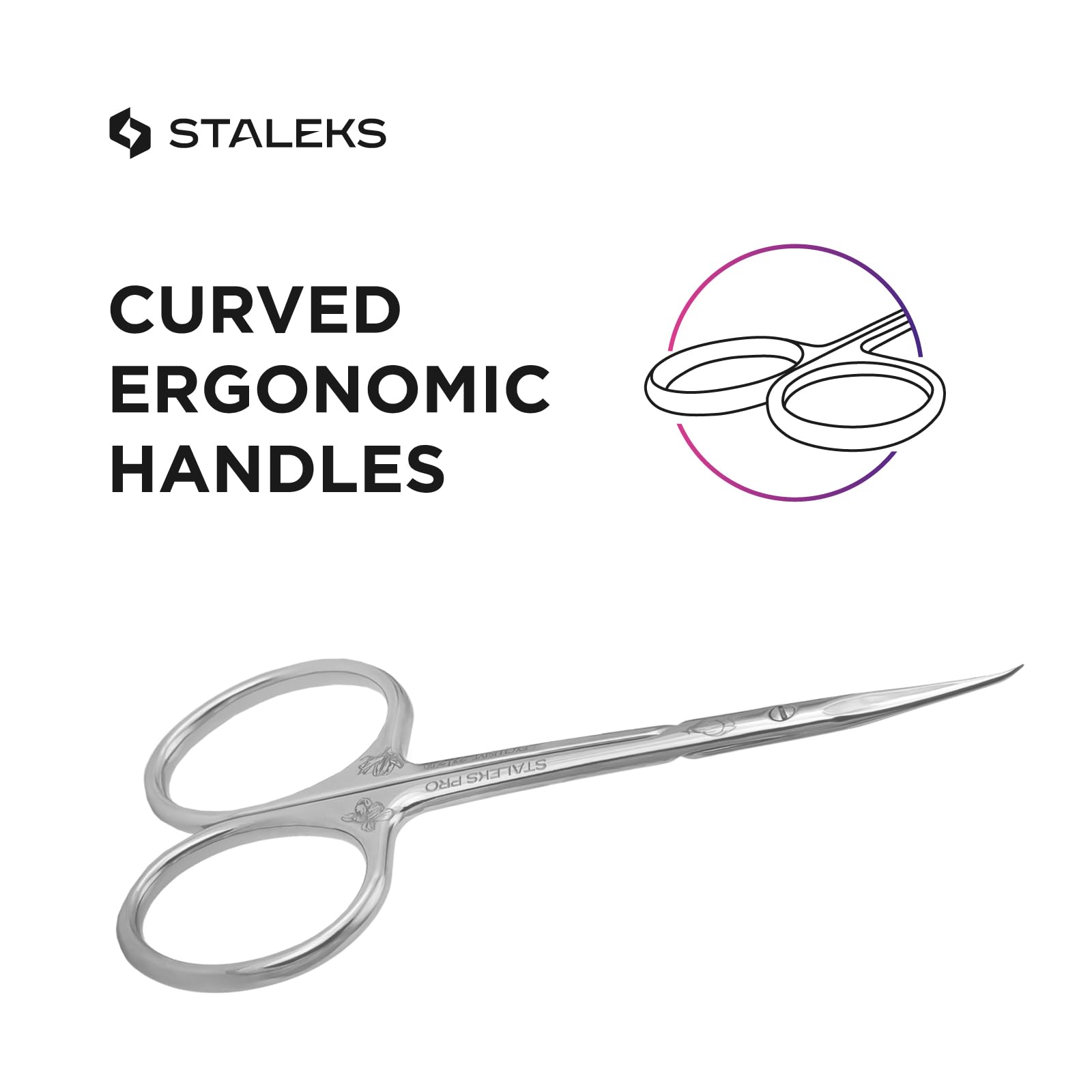 Exclusive 21 tijeras profesionales para cutículas con punta curvada TYPE 2 (Diseño: Flor de Magnolia) es**
