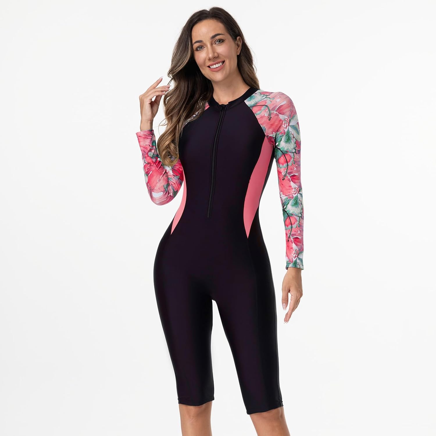 ODIZLI Women's Modest Swimming Suit Long Sleeve Zip Up Boyleg Swimsuit Surfing Bathing Suit Wetsuit - Image 3