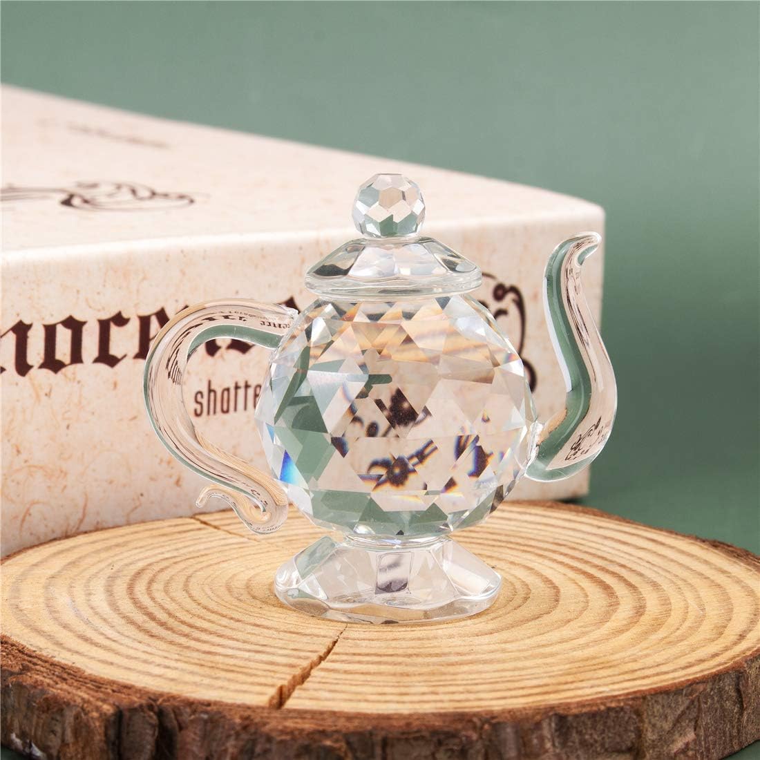 H&D HYALINE & DORA Crystal Teapot Figurine Chinese Collection Ornament Home Office Decor 1.7-Inch - Image 7