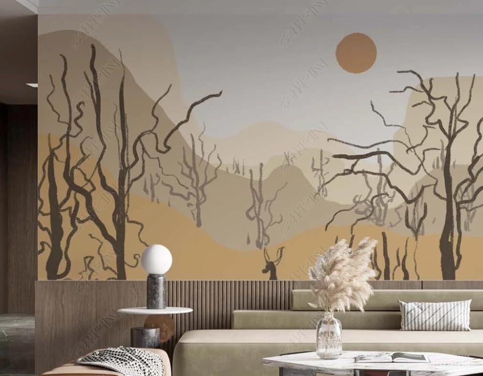 Papier peint intissé cerf poster géant mural salon 300x210 cm