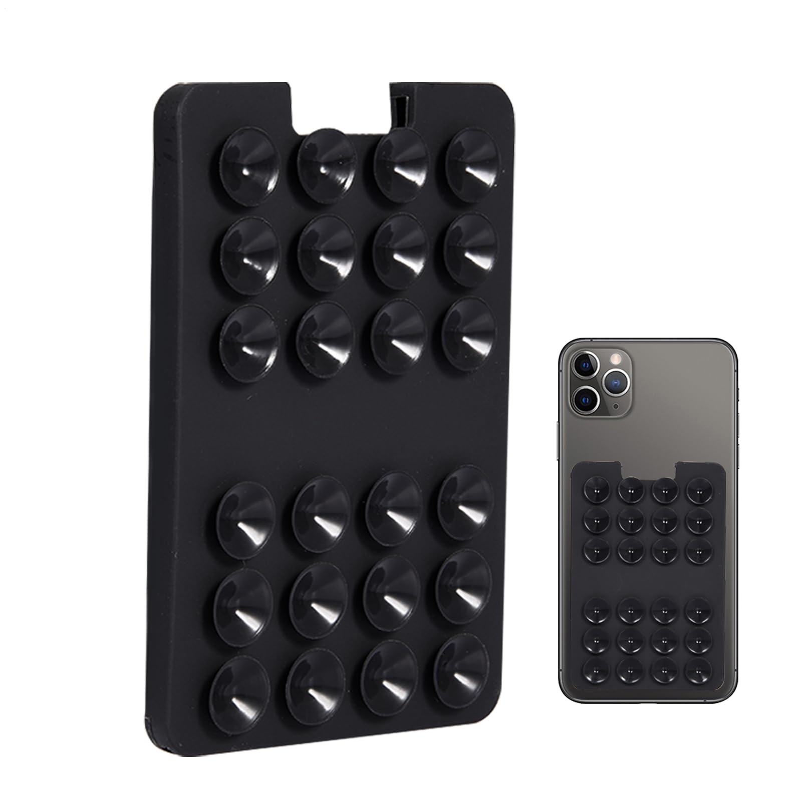 Generisch Support de carte de téléphone avec ventouse - Support de carte autocollant pour téléphone - Outil de fixation fiable pour fenêtre, mur, douche et miroir