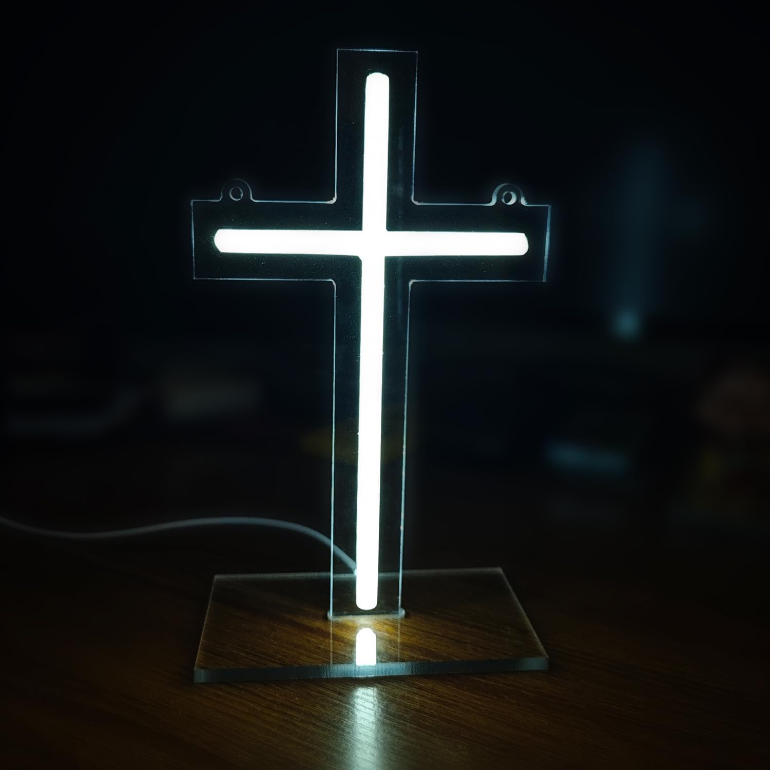 Jesus Cross Personalized Neon Sign for Wall Decoration Dimmable LED Neon Sign Bedroom Wall LED Sign Church Prayer Room or Christian Store Faith Christ Memorial Place 9.5x5.5 Inch - Image 9
