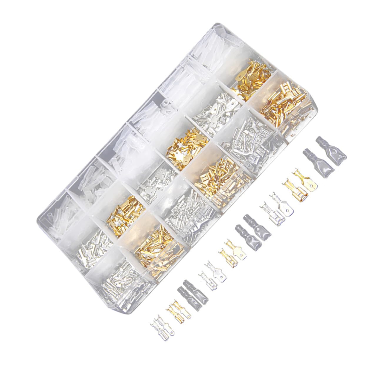 1 Terminals Non Insulated Connector Female Spade Connector Crimp Connector Wire Connector Quick Splice Crimp Terminal Cold Pressed Terminal Brass Crimp Terminal Wire Terminal