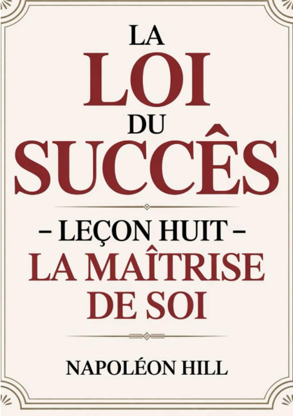 LA LOI DU SUCCÈS Leçon huit - LA MAÎTRISE DE SOI (traduit)