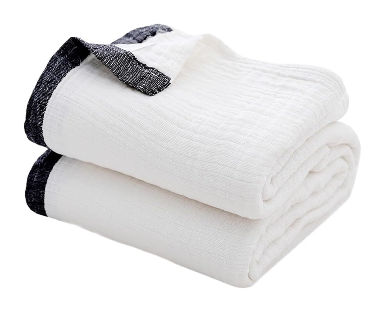 Breathable Cooling Cotton Muslin Throw 4-Layer Gauze Multicolor Sizes(Color1,76x104cm)