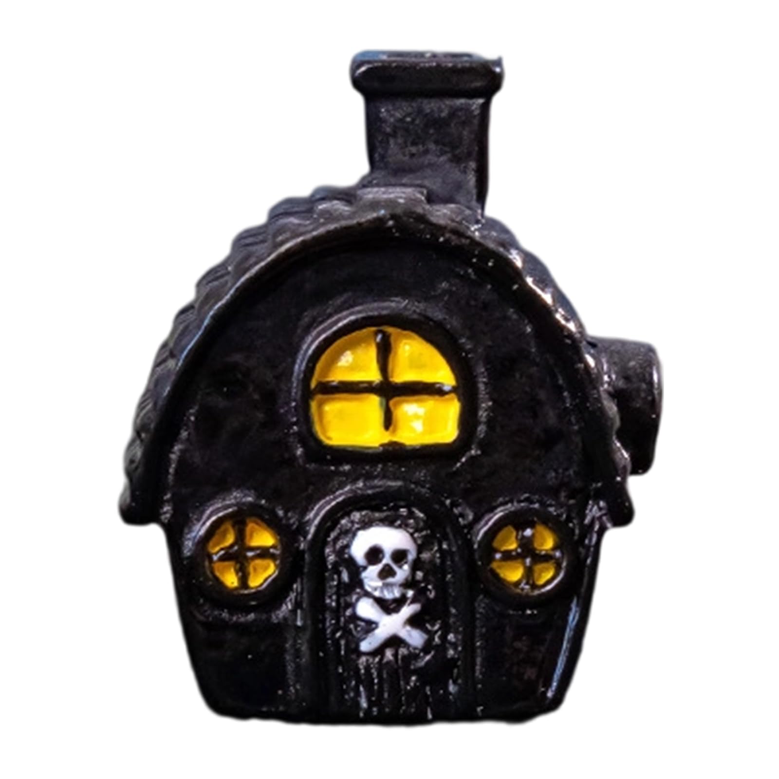 Tsophreniq Festival Resin Haunting Cottage Miniature Art Decoration Tabletop Display for Halloween Home Themes Contemporary Horror Theme Collectible