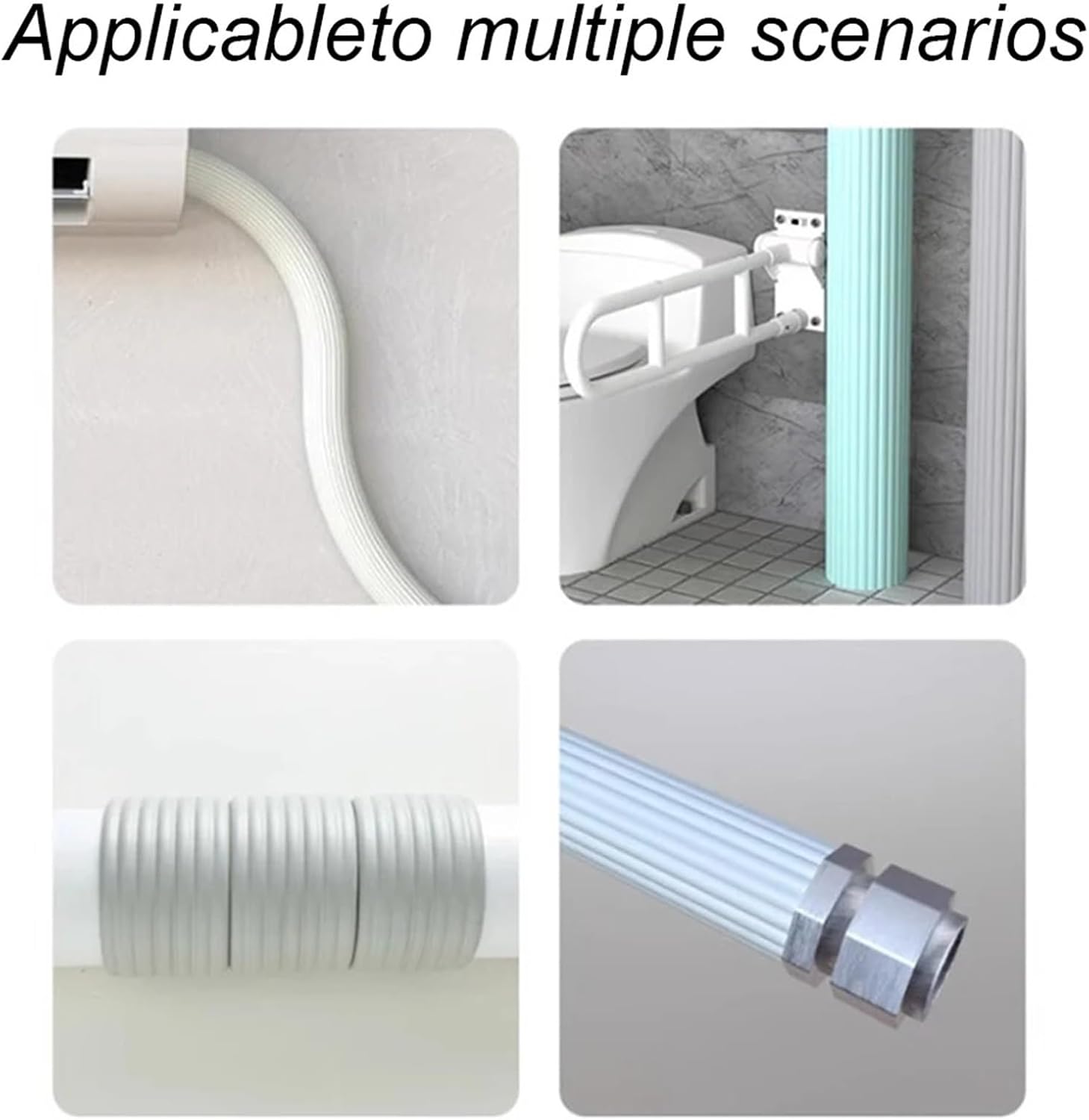 Insulation Pipe Strip 2m×8cm Outdoor Water Pipe Anti-freezing Strip Winter Foam Pipe Insulation Tape(Gray)