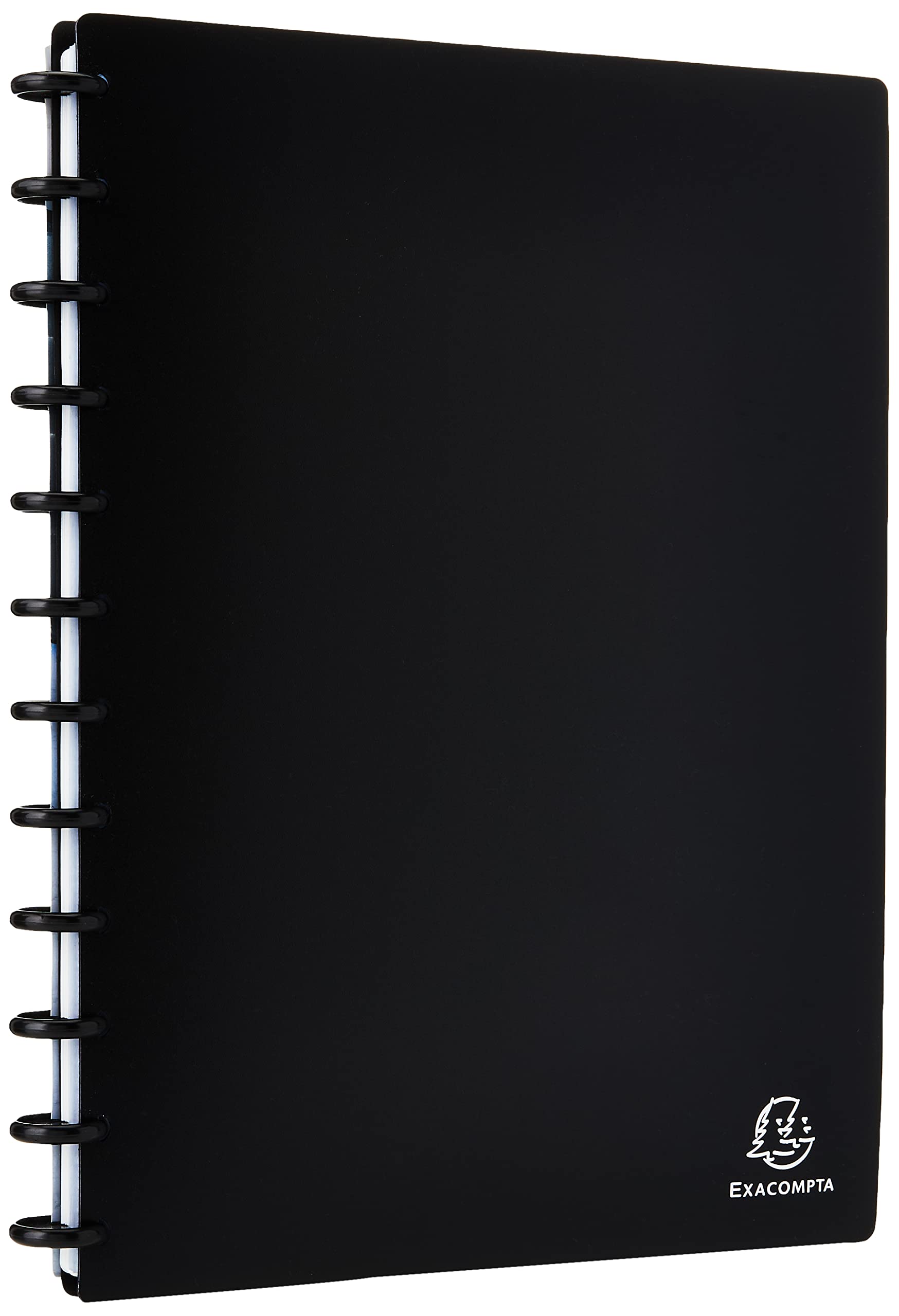 Exacompta 75251E - Porta-tarjetas de visita con anillas, A4, color negro