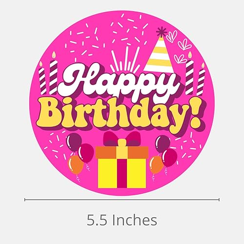 Miniatura 6 de Cartel magnético redondo de feliz cumpleaños para automóvil, oficina, nevera, aulas y más, 5.5 pulgadas