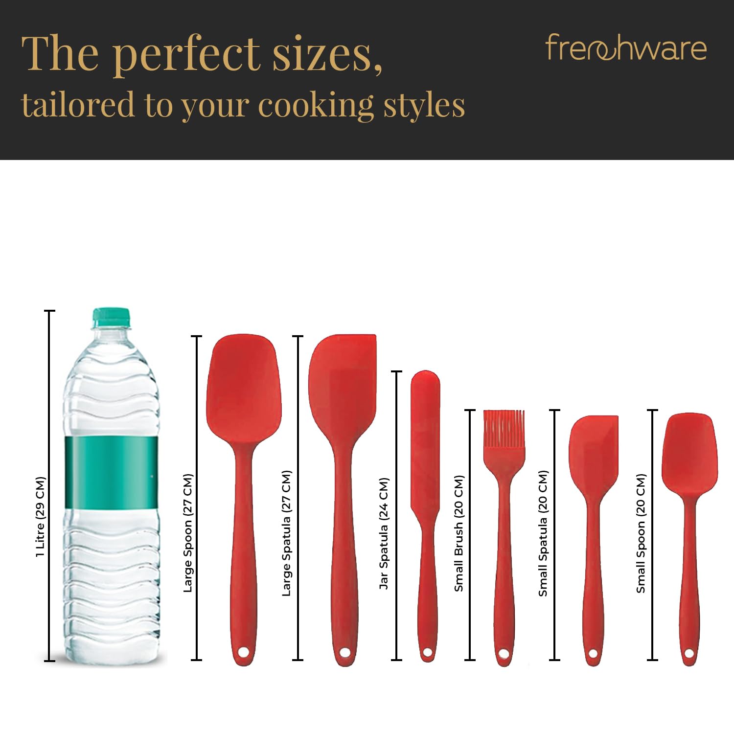 Frenchware Set of 6 Non-Stick Silicone Spatula for Cooking, Baking & Mixing 1