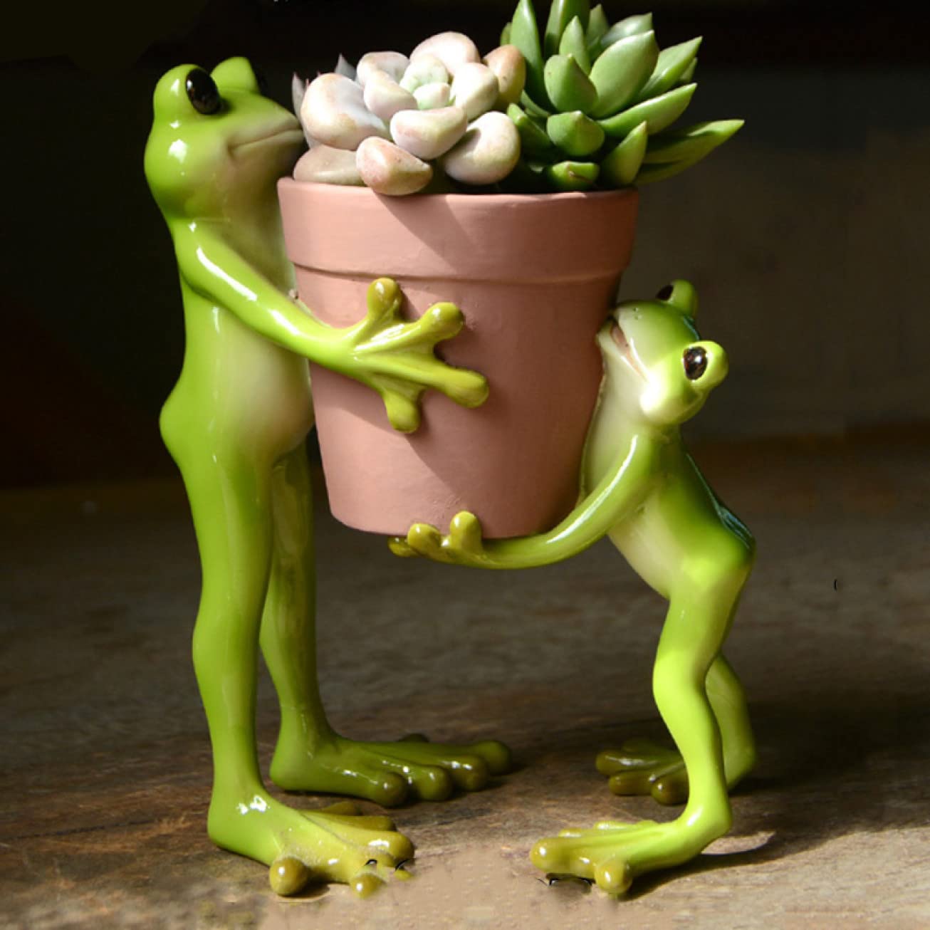 カエルと蓮の葉をモチーフにした置物 Amazon.co.jp: MJKQ9 蓮の葉の上のお祈りかえるかえる カエル 蛙