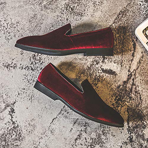 Image of FLQL Men's Luxury Penny Loafer Slip-On Velvet Shoes Party Dancing Shoes Suede Wedding Shoes Plus Size 7-13