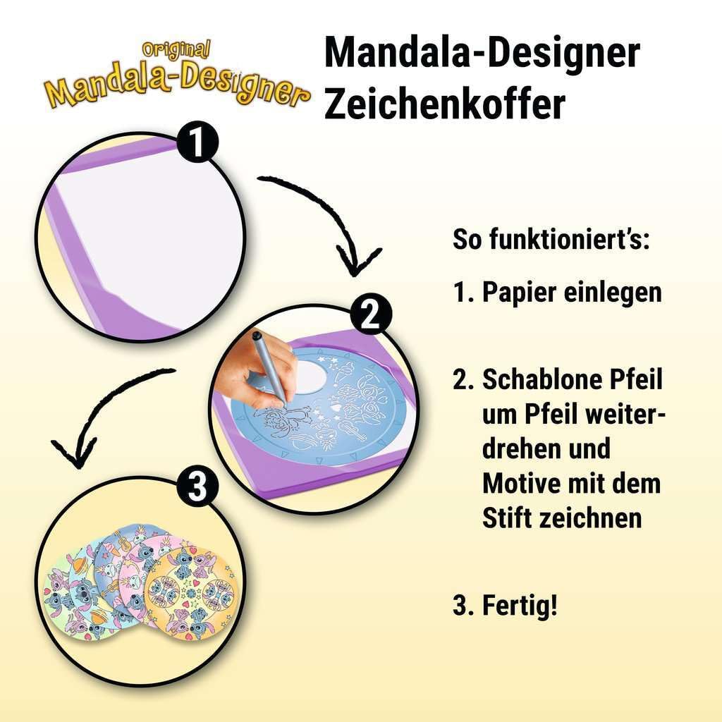 Mandala-Designer Midi Disney Stitch: Zeichenset für endlose Mandalas