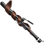 StyleCraft Stay-Temp Black Gold Professional Curling Iron with Extra-Long Thumb Grip, Extended Barrel, Marcel