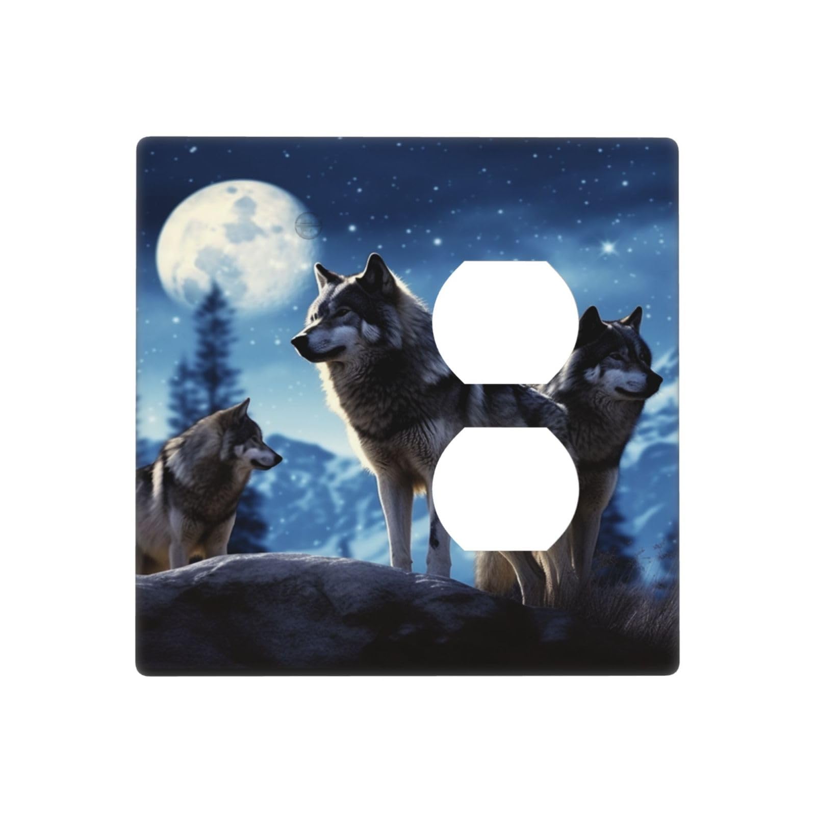 Kloph Style R Decorator Wall Plate 2 Gang Light Switch Covers Wolfs Wallplate Double Toggle Switch Plate Standard Size Electrical Outlet Covers Decorative Wall Switch Plate Cover