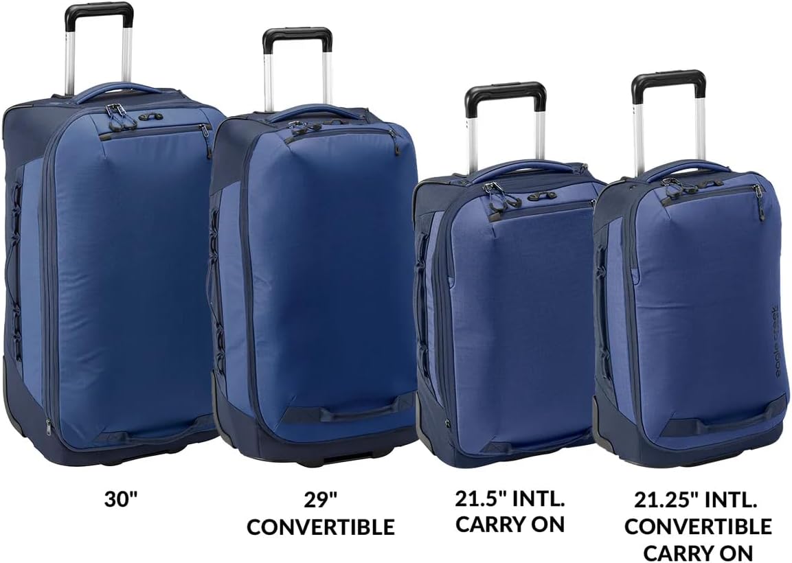 Eagle Creek Expanse 2-Wheel International Carry On Luggage - Efficient Packing Capacity for Strict Baggage Requirements - Heavy Duty Wheels - Telescoping Handle - Pilot Blue - 21.5