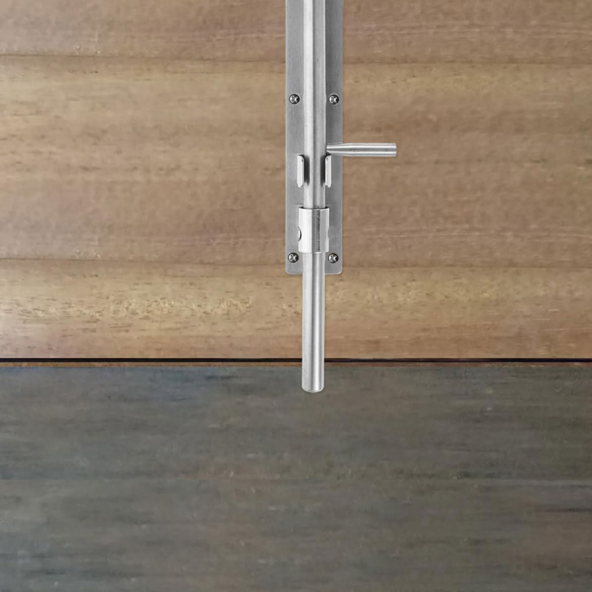 HEALLILY 2 Pezzi Chiavistello in Acciaio Inox, Chiusura Porta Scorrevole, Argento, per Porte e Cancelli, per Ante Singole e Doppie, Sicurezza Casa e Ingresso