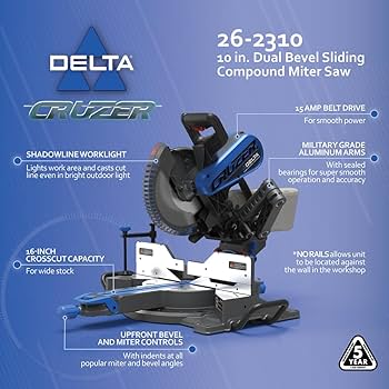10 In. Dual Bevel Sliding Cruzer Miter Saw - Amazon.com