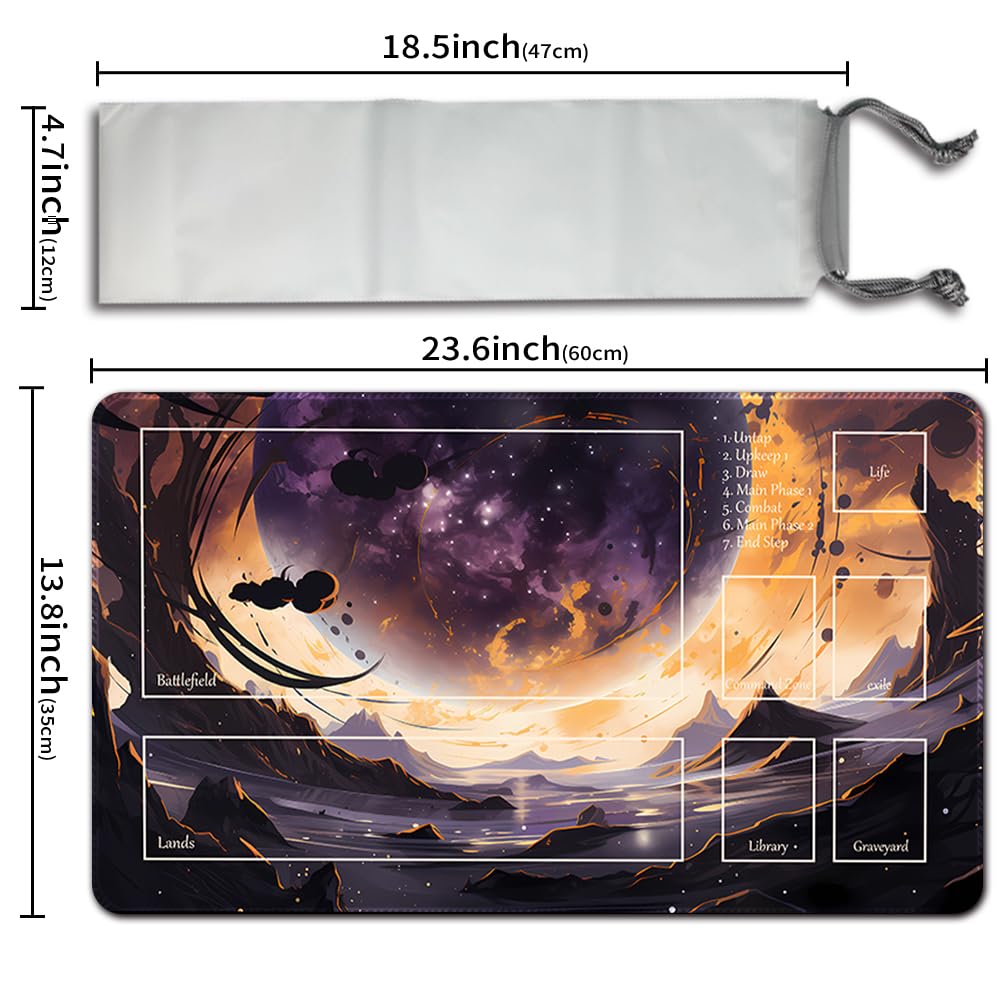 Board Game MTG Playmat + Free Waterproof Bag, Stitched Edges, Smooth Rubber Surface, MTG PlayMat with Zones (An Original Playmat) - Image 2