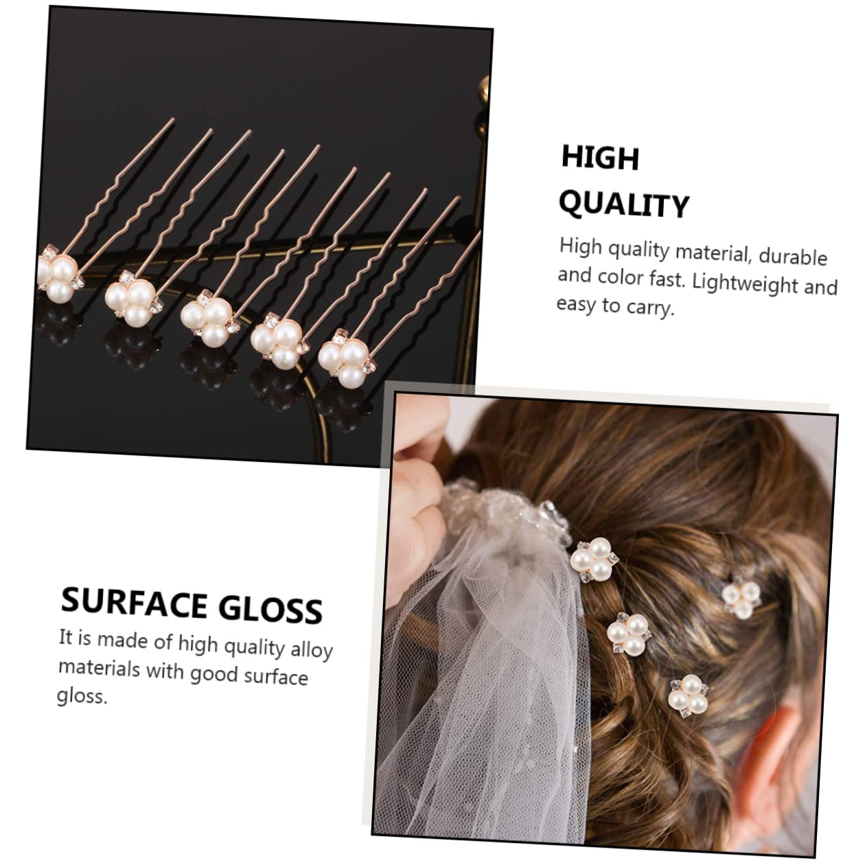 Baluue 54stücke Teiliges Förmiger Haarnadeln Mit Perlen Und Strass Für Bräute Eleganter Haarschmuck Für Hochzeiten Für Brautjungfern Und -frisuren
