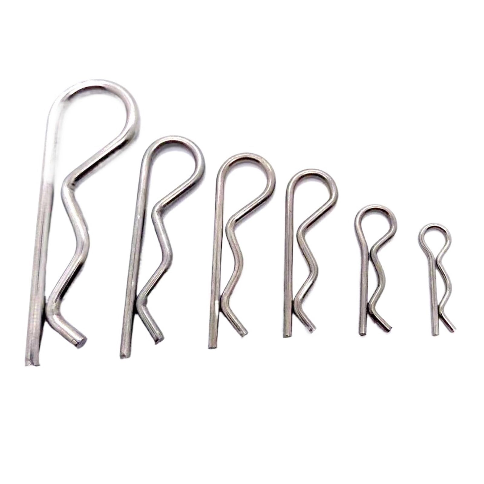 Molla a molla tipo R in acciaio inossidabile, morsetto a clip diviso a forma di onda, trattore(2.5x60mm 10pcs)