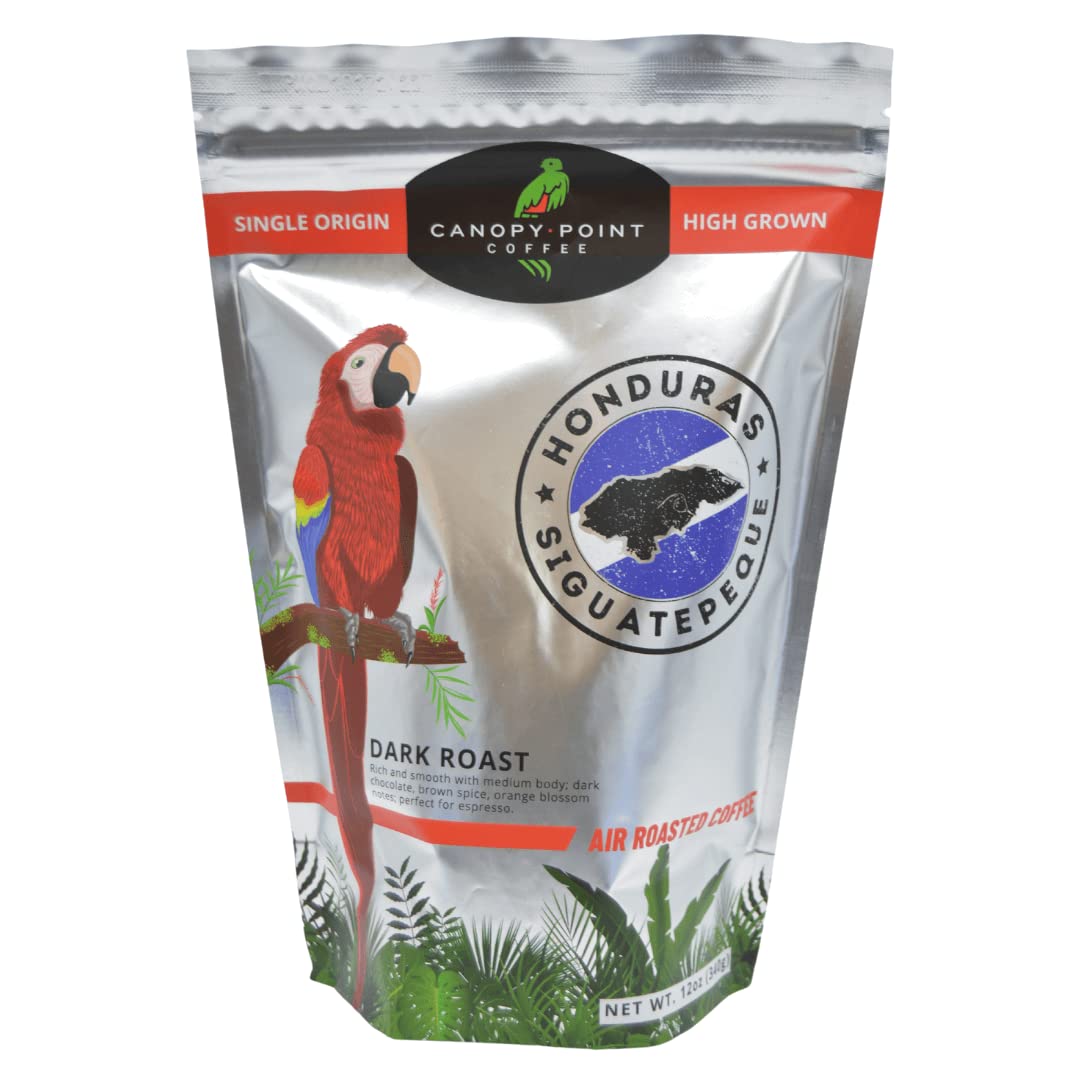Canopy Point Coffee Honduras Dark Roast | Coarse Ground Coffee for Cold Brew, French Press & Percolator | Arabica specialty small batch roasted to order with smooth strong chocolate notes & aroma