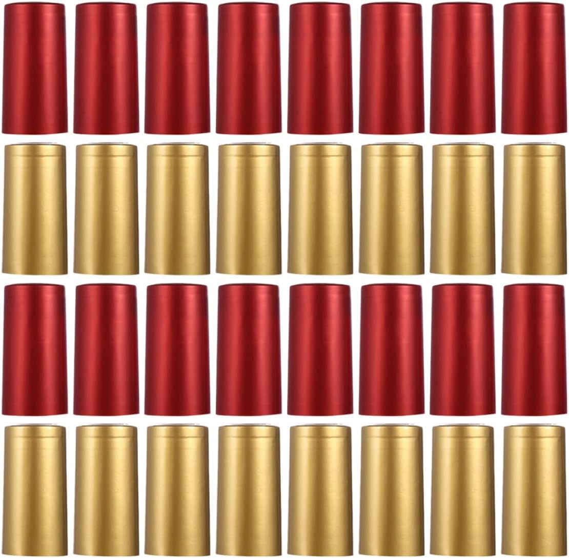 minkissy 400pcs Heat Shrink Wine Seals and Bottle Shrink Caps Pvc Wraps for Wine Bottles Red and Gold Tones Professional Packaging for Home Brewing and Cellar Bottling