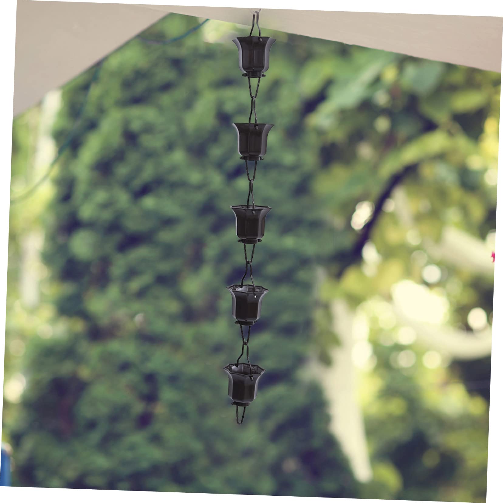 Gatuida Regenkette Lotus Cups 1m Garten Dachrinne Japanischer Stil Korrosionsbeständiger Metallbecher Dekorative Wasserableitung Für Hausfassade