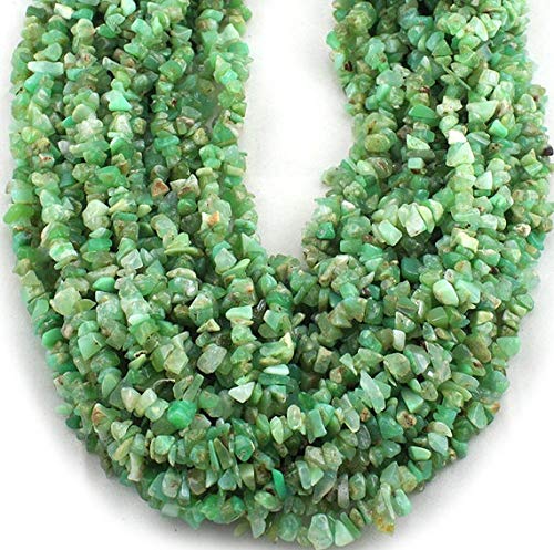 WORLD WIDE GEMS BEADS GEMSTONE Chrysoprase Uncut Chips Beads, Chrysoprase Chips Beads, 36 Inches Strand Code-HIGH-46789