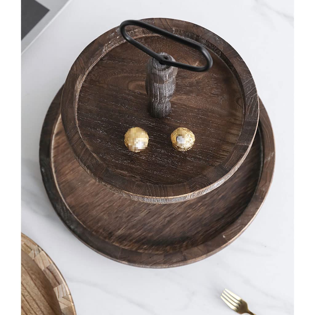 Alzata per Dolci a 3 Piani, in Legno, a più Livelli, per servire Cupcake, Torre Creativa in Stile Europeo, per Dessert, Biscotti, Caramelle, Buffet, Frutta (Colore Scuro, 3 Livelli)