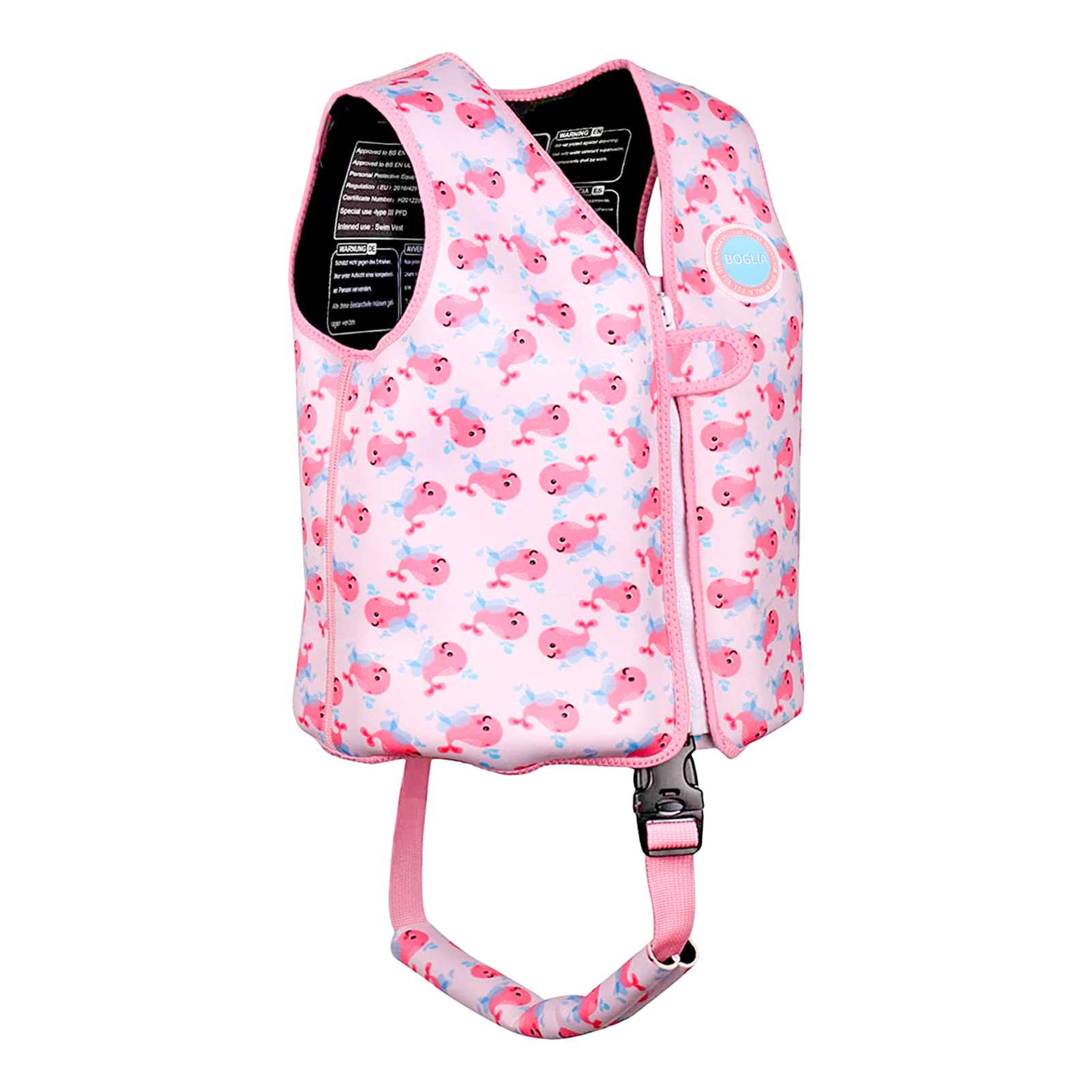 Boglia Chaleco de natación para niños, flotadores para niños pequeños, Chalecos para niños, Traje de baño Flotante con Correa de Seguridad Ajustable para niños Unisex