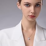 KRKC Moissanite Necklaces for Women, Birthday Christmas Valentine's Day Gift for Her, 0.5-4 CT D Color VVS1 Pendant Necklace, 925 Sterling Silver with 14k White Gold Plated, Luxury Box