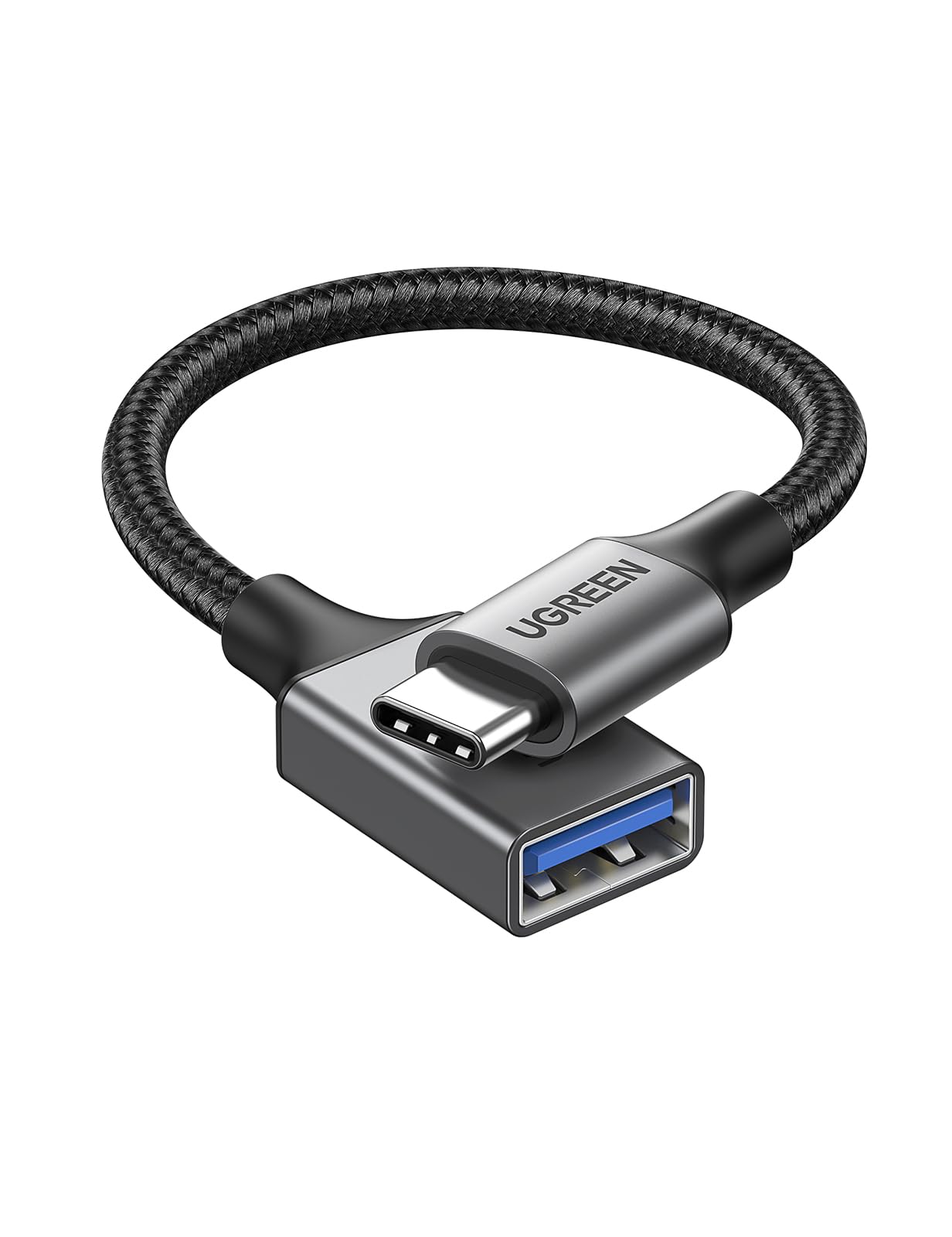 10Gbps USB C to USB Adaptor Aluminum USB C Adapter OTG Cable Type C Male to USB 3.2 Female Adapter, Compatible with iPhone 15 16 MacBook/iPad Air/Pro 2022 Galaxy S24 and More(Black)