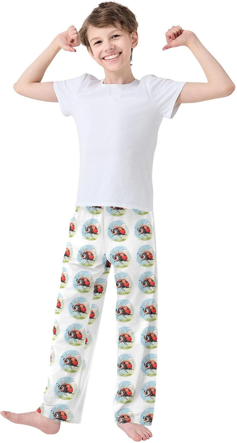ALAZA Cute Lady Bug Cartoon Pajama Pants Pijamas Para Ni?os PJ Pantalones