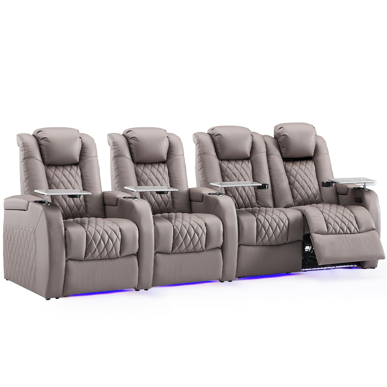 Weilianda Home Theater Seating, Top Grain Leather Movie Theater Chair