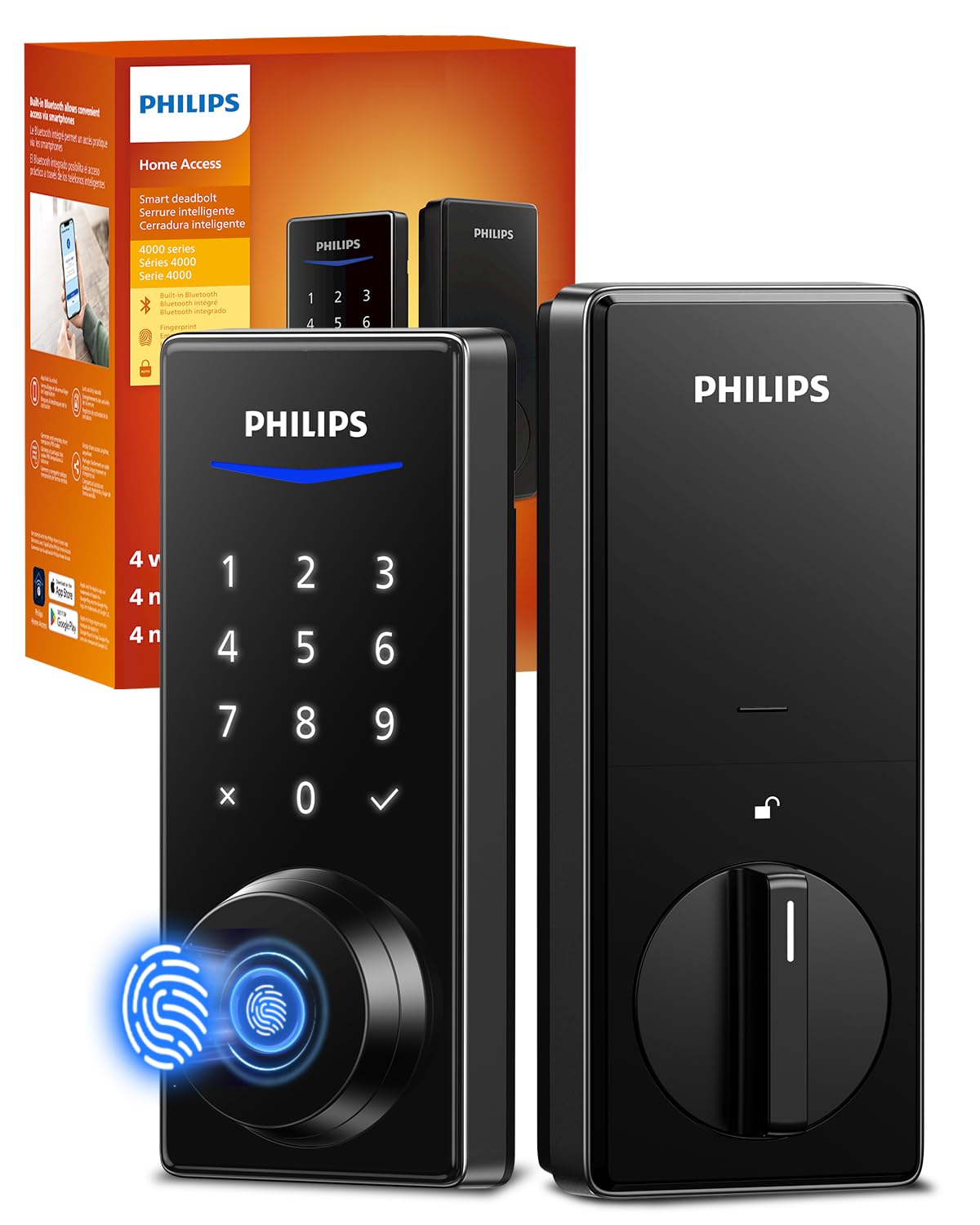 Fingerprint Smart Lock, Keyless Entry Door Lock, Smart Door Locks for Front Door, Keypad Deadbolt, APP Control, 9-Month Long Battery